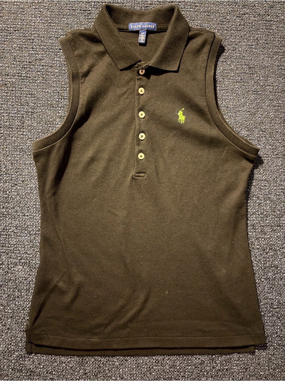 Ralph Lauren Black Sleeveless Polo Top